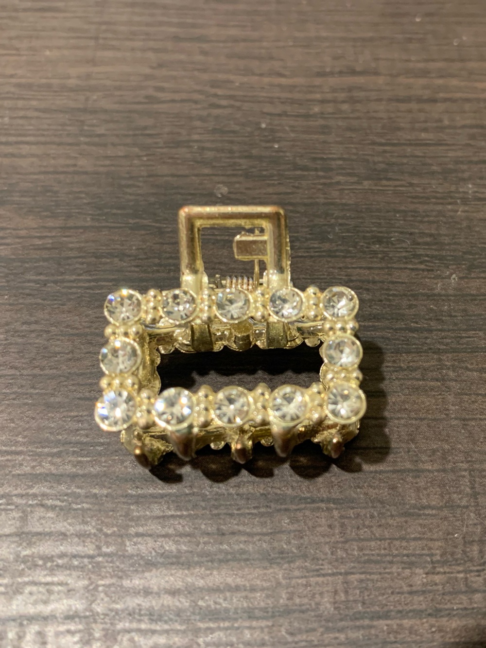 Gold Crystal Rectangle Hair Clip